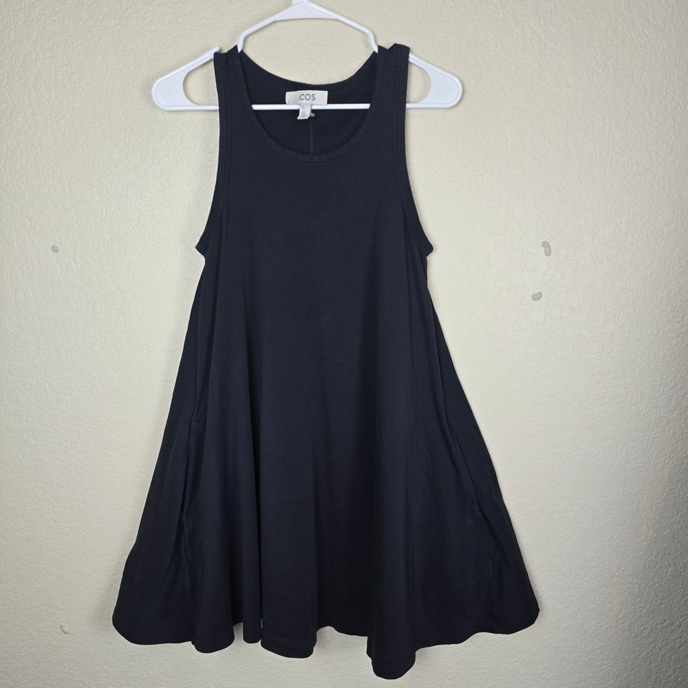 COS Cotton Mini Swing‎ Dress Navy Tank Trapeze Dress Knit Casual Summer A-Line
